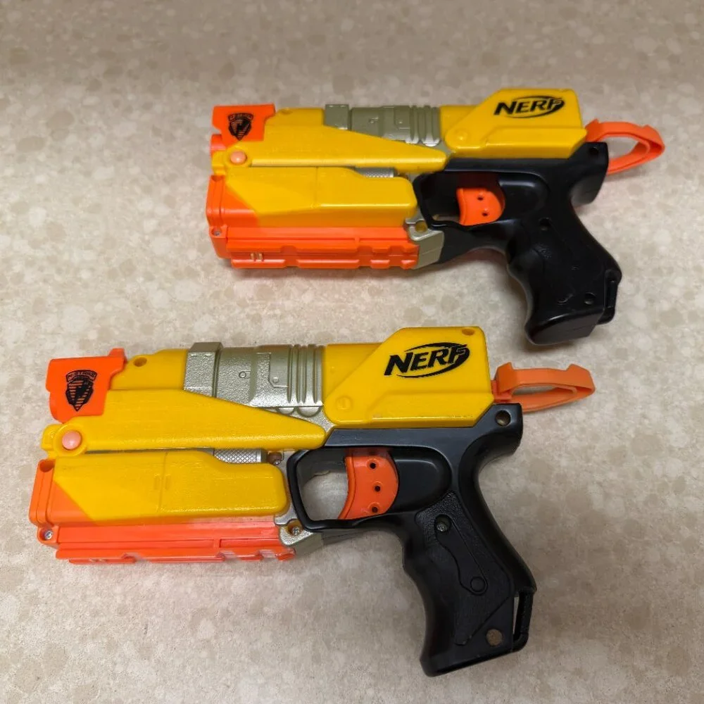 NERF Yellow Orange NSTRIKE SWITCH SHOT EX-3 U HAND CONTROLLER GUN